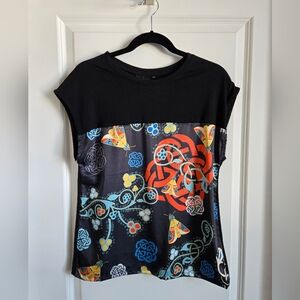 Book Of Kells Celtic Knot Satin Paneled Ladies Top